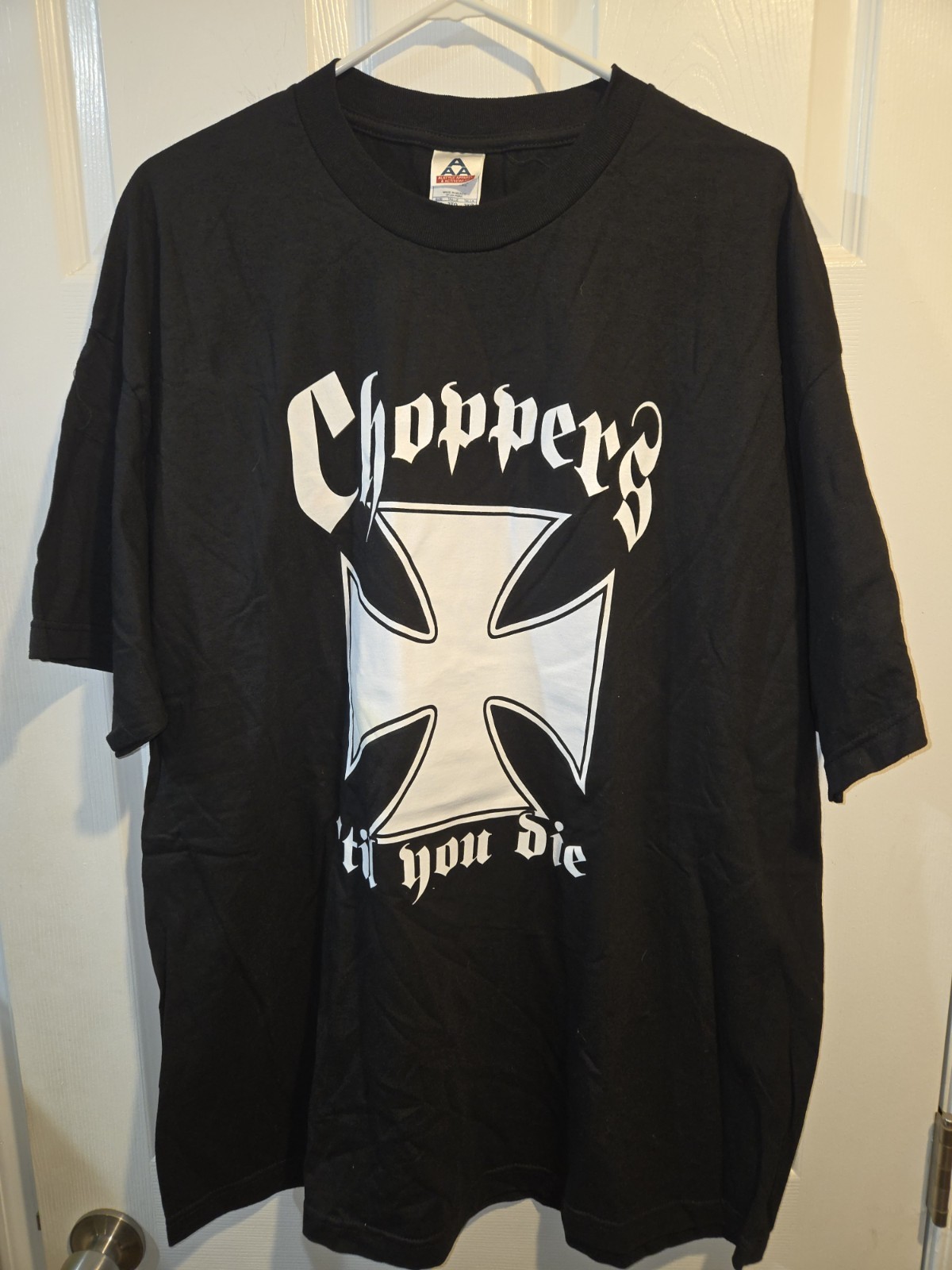 Vintage 2001 Choppers Til You Die Iron Cross Shirt,2XL,HD Motorcycle,West Coast