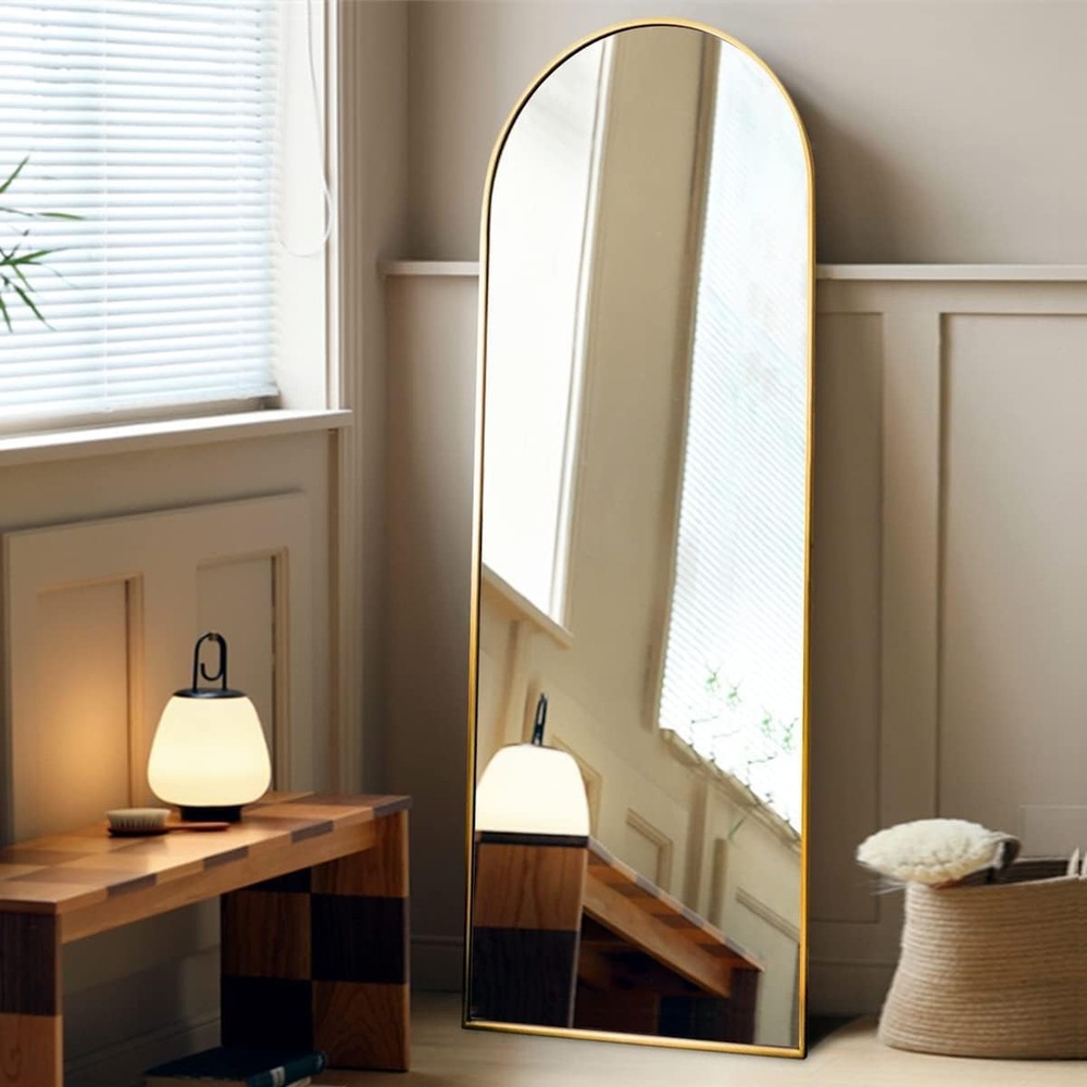 Arched Mirror - Full Length, Standing or Wall Mounted, 58"18", Aluminum Frame...