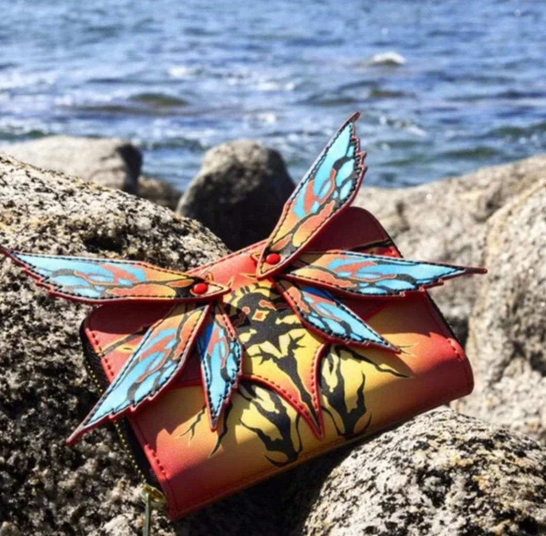 Loungefly Disney Avatar 2 Taruk Banshee Moveable Wings Zip Around Wallet- NWT