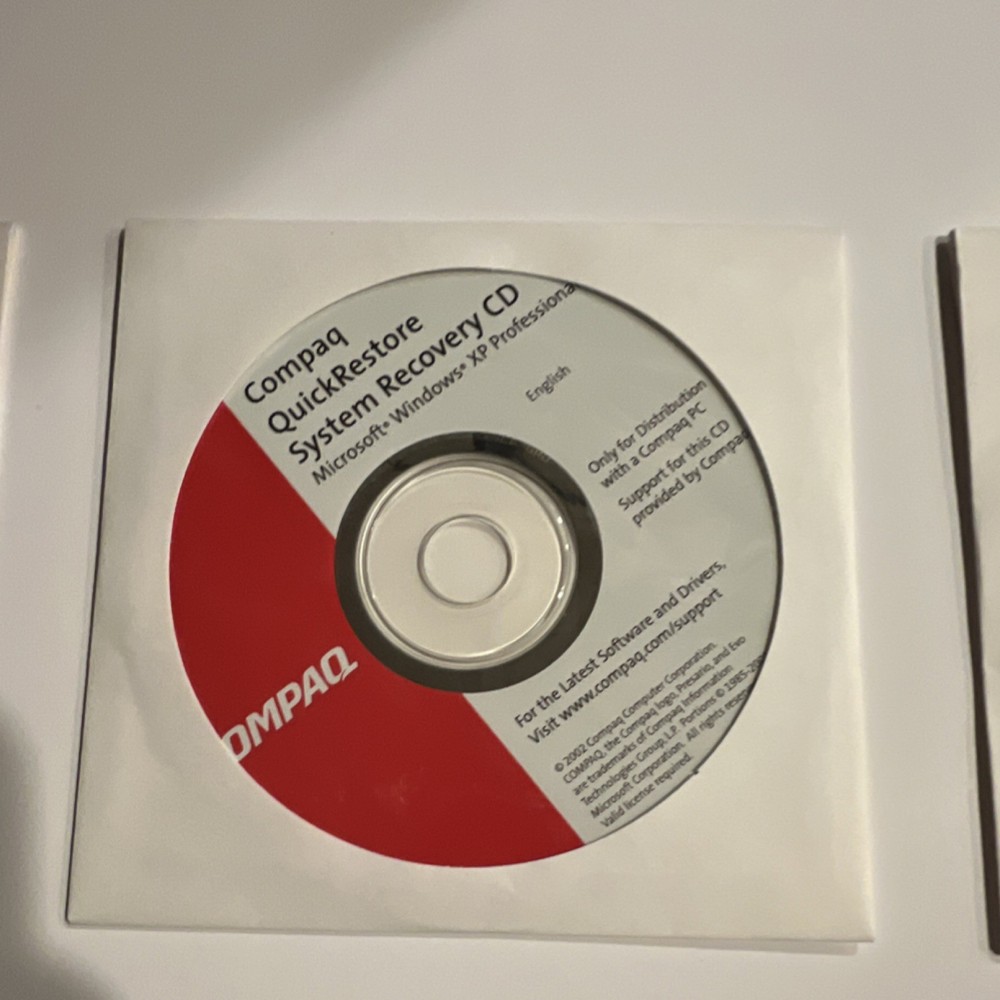 Compaq Notebook Series Manuals & CDs Windows XP Pro Norton Internet Security