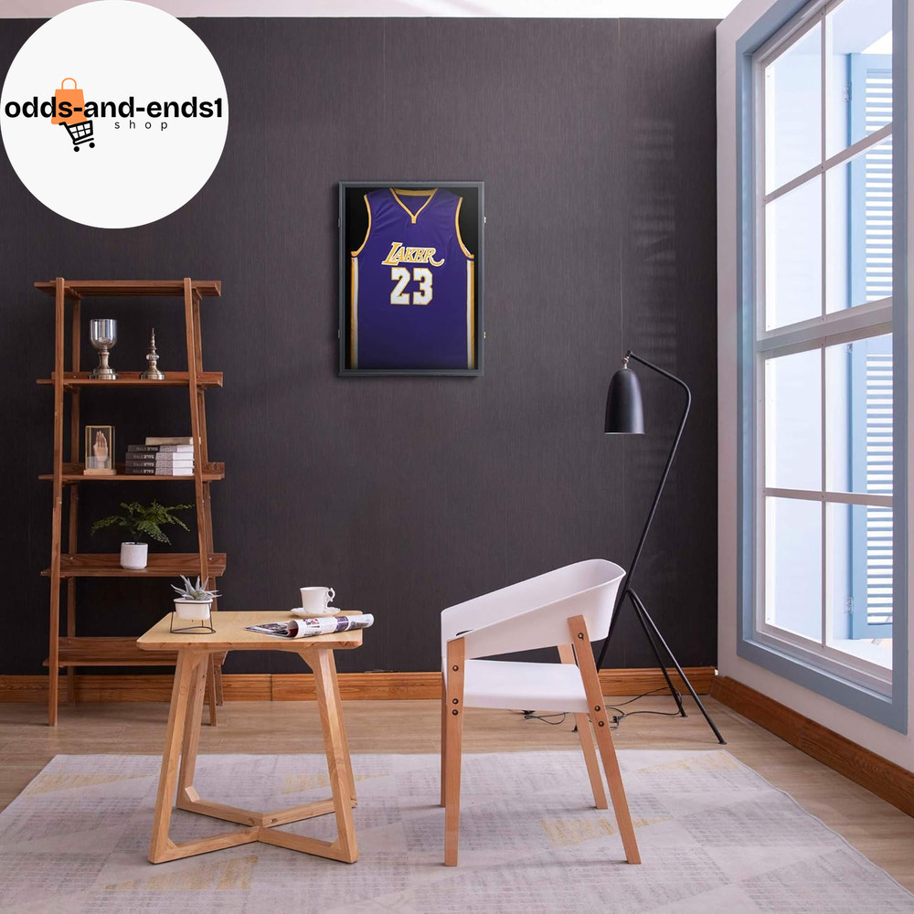 Jersey Frame Display Case, Large Lockable Shadow Box Sports Jersey Frame with UV