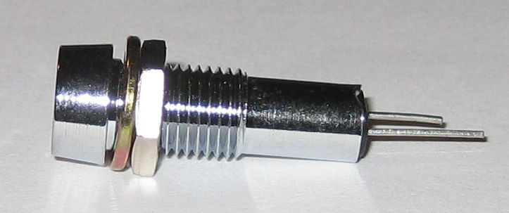 Panel Mount LED - Red - Chrome Case - 5V - 5/16" Mounting - Includes Lockwasher