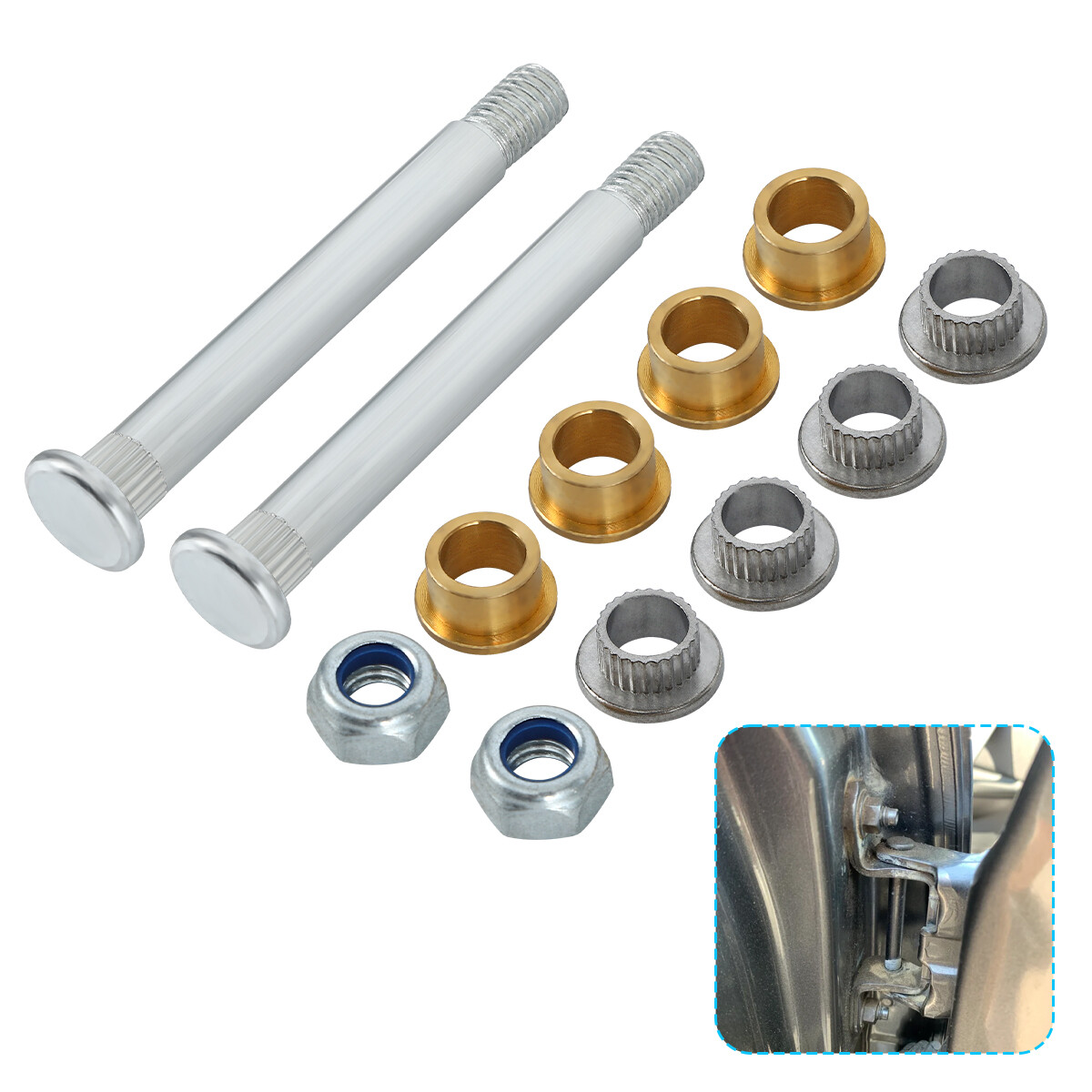 Door Hinge Pin+Bushing Repair Kit Set For 1994-04 Ford Mustang Ranger Lincoln US