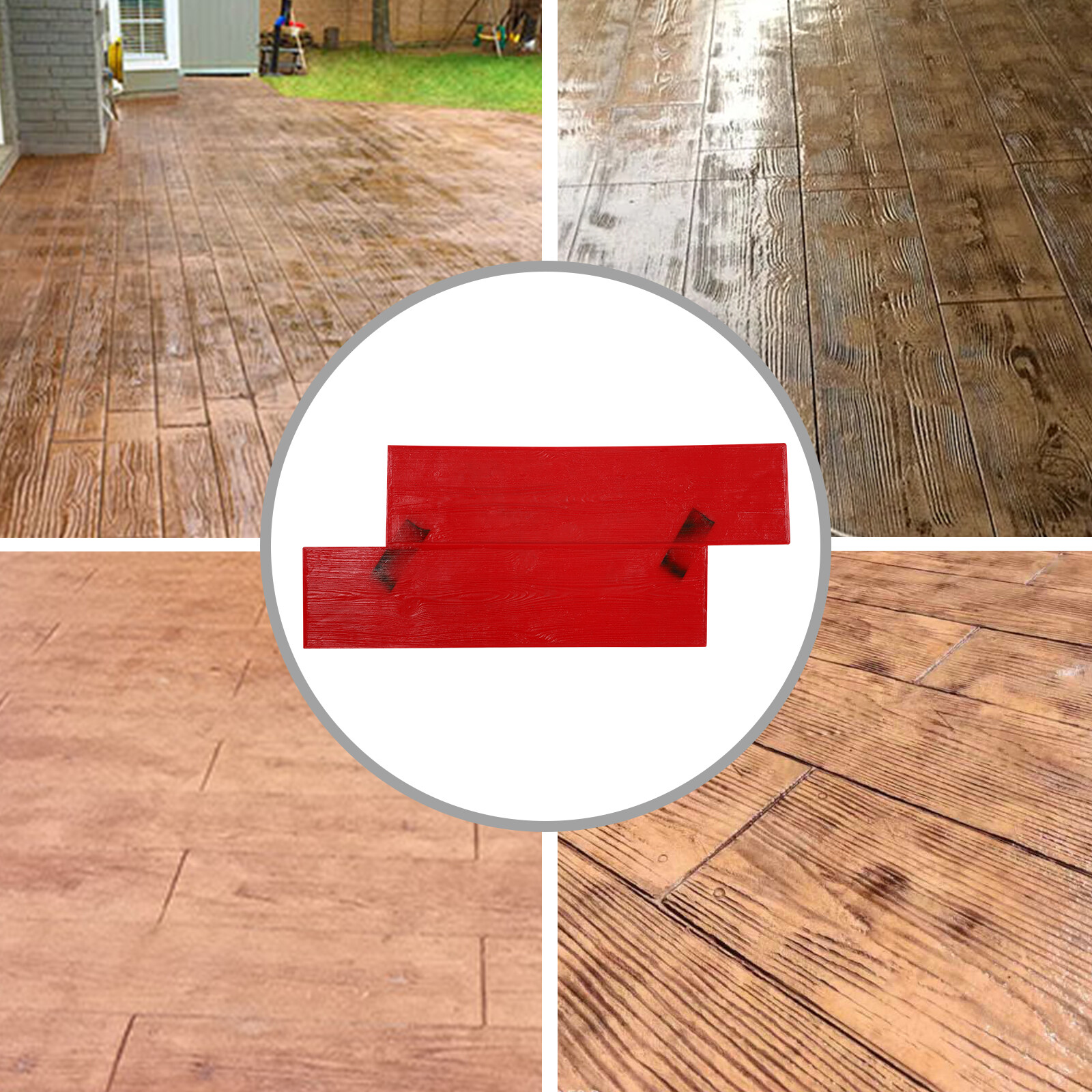 Red 30x72cm Concrete Stamp Mat,Manual Concrete Texture Skin Concrete Texture Mat