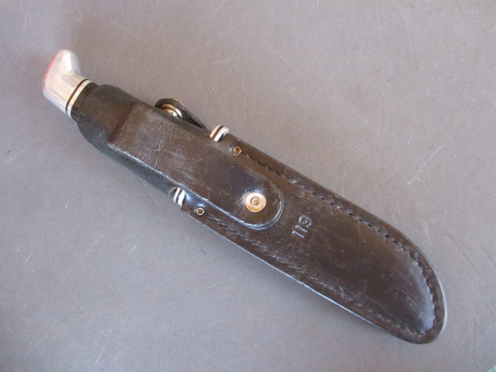 Vtg No Date Code BUCK MODEL 119 Fixed Blade Knife with Sheath