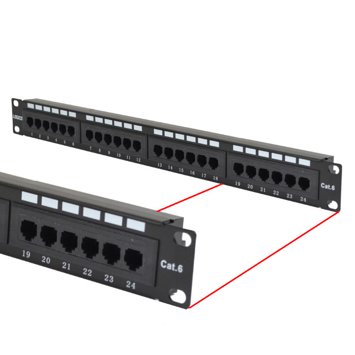 Cat6 UTP 24 Port Network LAN Patch Panel 1U 110 with cable management