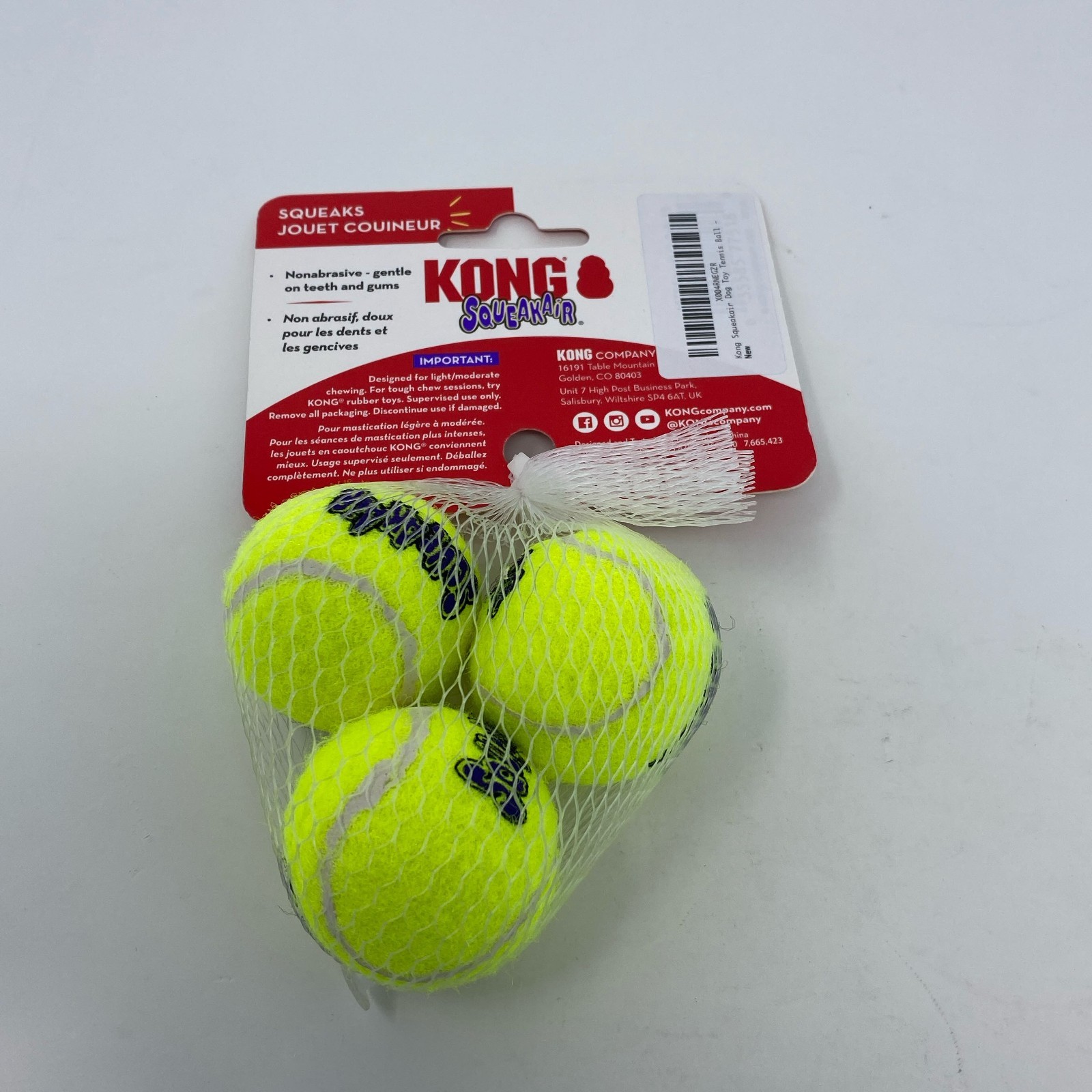 KONG SqueakAir Balls Dog Toy XS 3-Pack - Neon Yellow Tennis Balls
