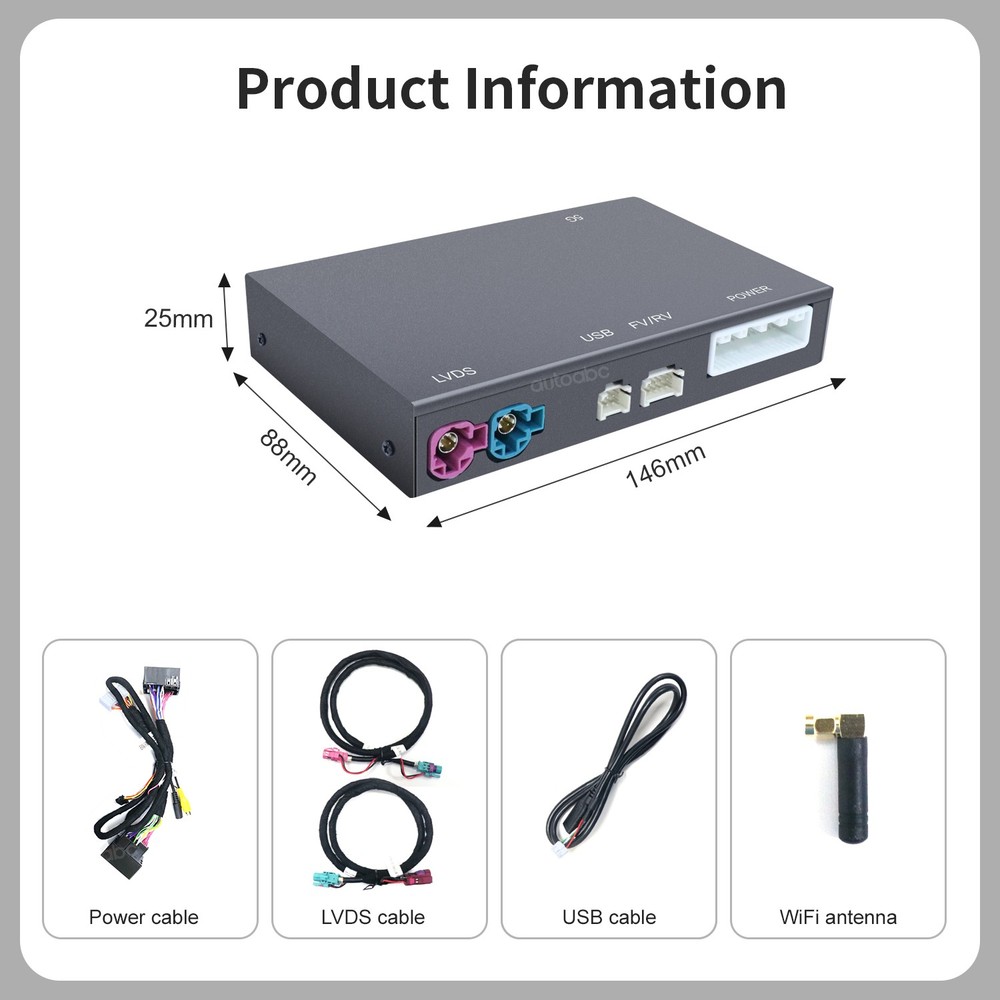 Wireless Decoder for Alfa Romeo Stelvio/Giulia Android Auto CarPlay Mirror Link