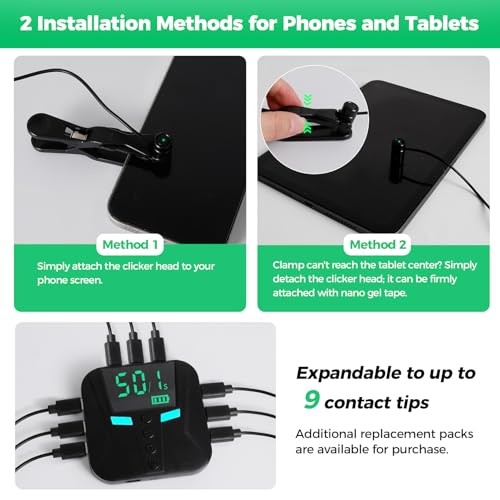 PAWFECTJEE Auto Clicker for iPhone Android, Controller with 2 Click Heads