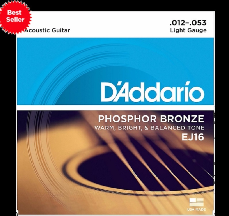 D'Addario EJ16 12-53 Light Phosphor Bronze Acoustic Guitar Strings