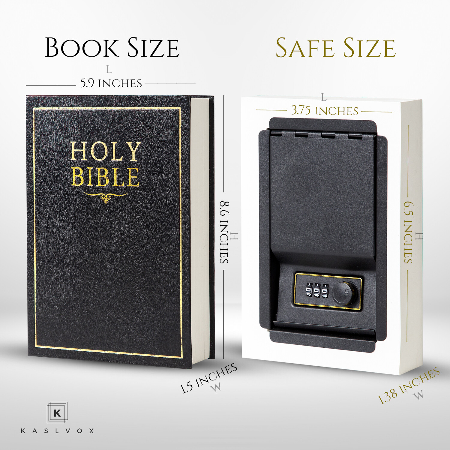 Portable Diversion Book Safe with Secret Compartment (Bible)