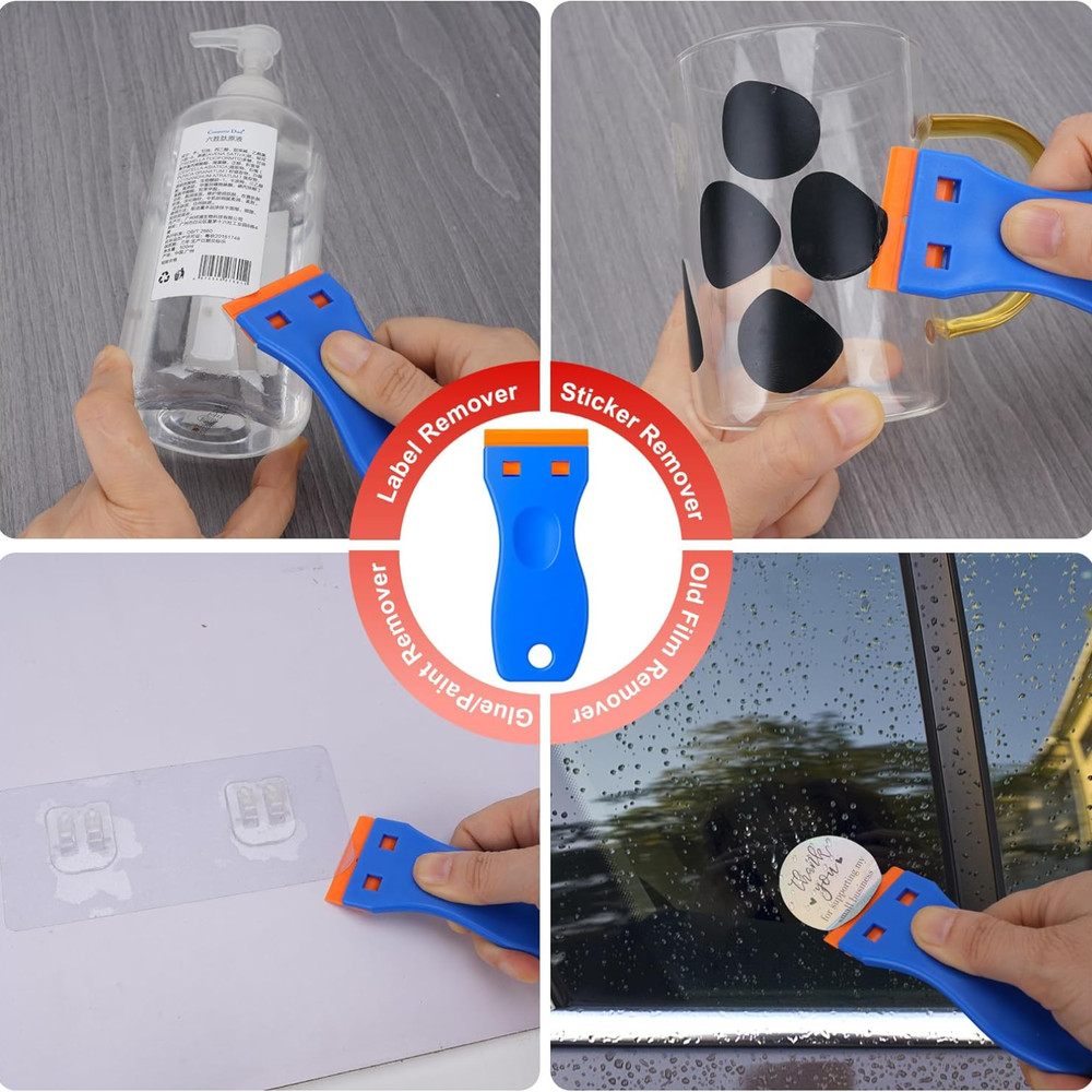 Razor Blade Scraper with 2 Pcs Plastic Scraper