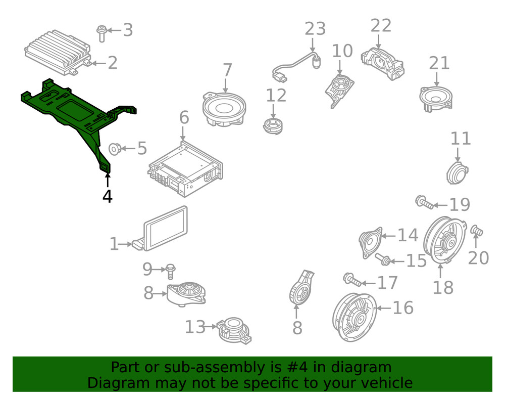 Genuine Audi Bracket 8W6-907-456