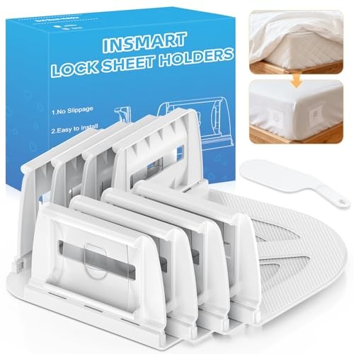 - Bed Sheet Holder for Corners & Sides, Strong Elastic Sheet Sheet Holders