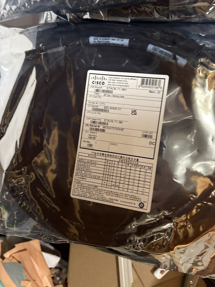 CISCO STACK-T1-3M 800-40405-01 STACKWISE 3M TYPE 1 STACKING CABLE - NEW