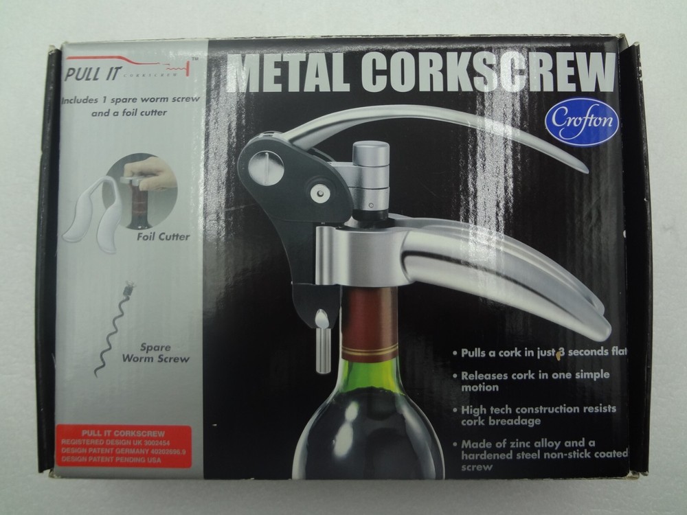 Crofton Metal Corkscrew Kit Includes Foil Cutter & Spare Worm Screw
