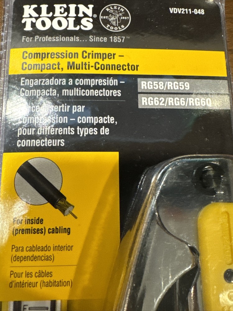 Compression Crimper Compact Klein Tools - VDV211-048 - Multi-Connector NEW