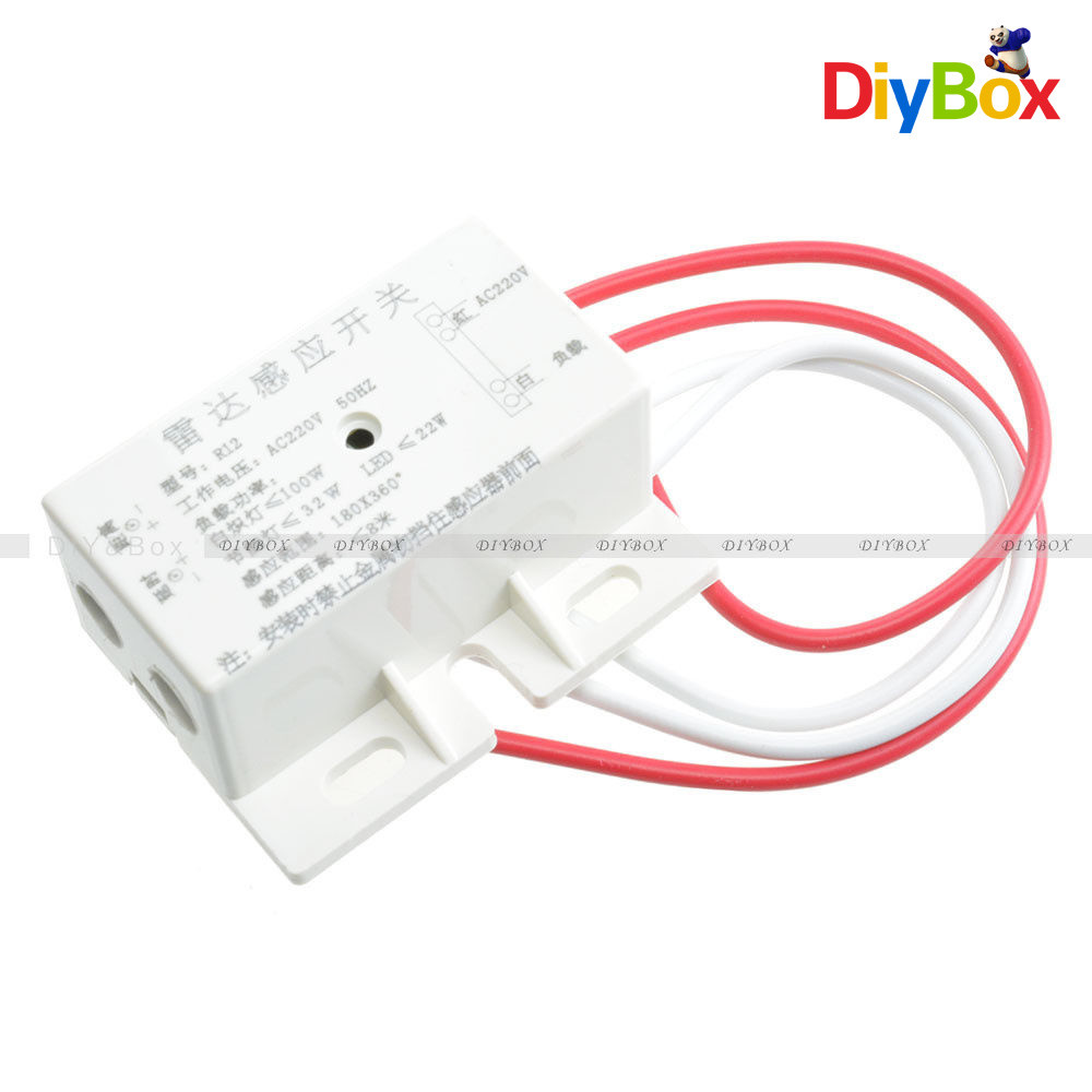 220V Delay Human Body Motion Detector Microwave Radar Sensor Switch Security