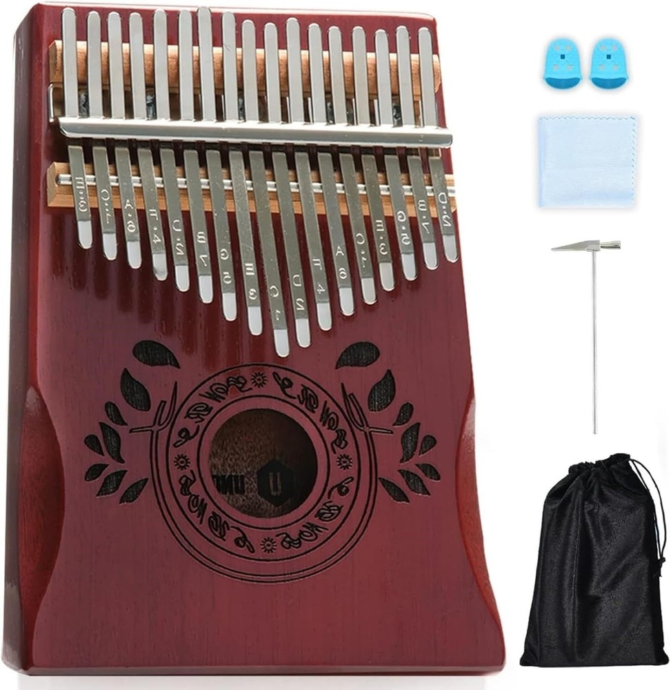 Compact Mahogany Kalimba Percussion Instrument