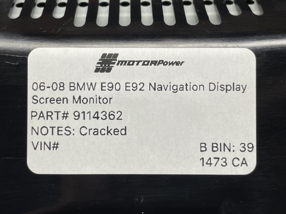 07-09 BMW E90 E92 Navigation Display Screen Center Dash Damaged OEM 9114362