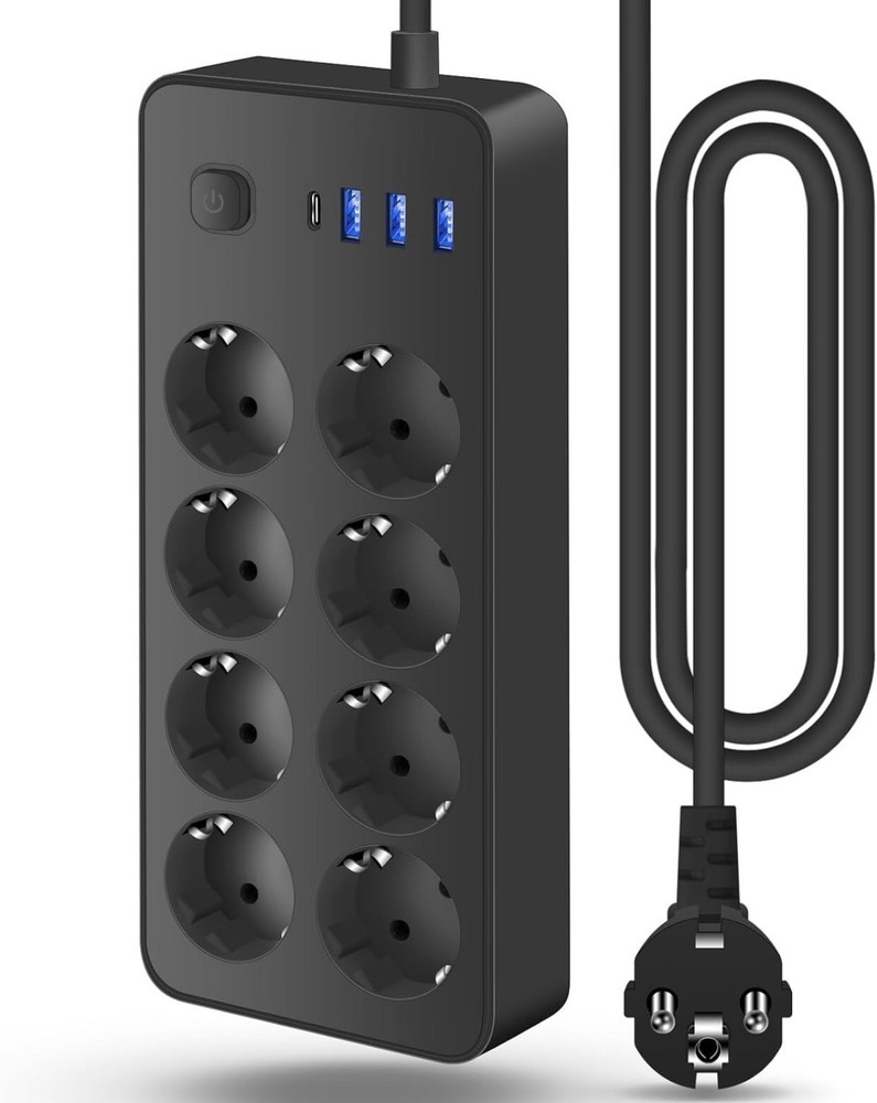 Socket with USB Berker Socket Type C (Max. 5 V / 2 A / 2200W),1.8m Cubic Socket