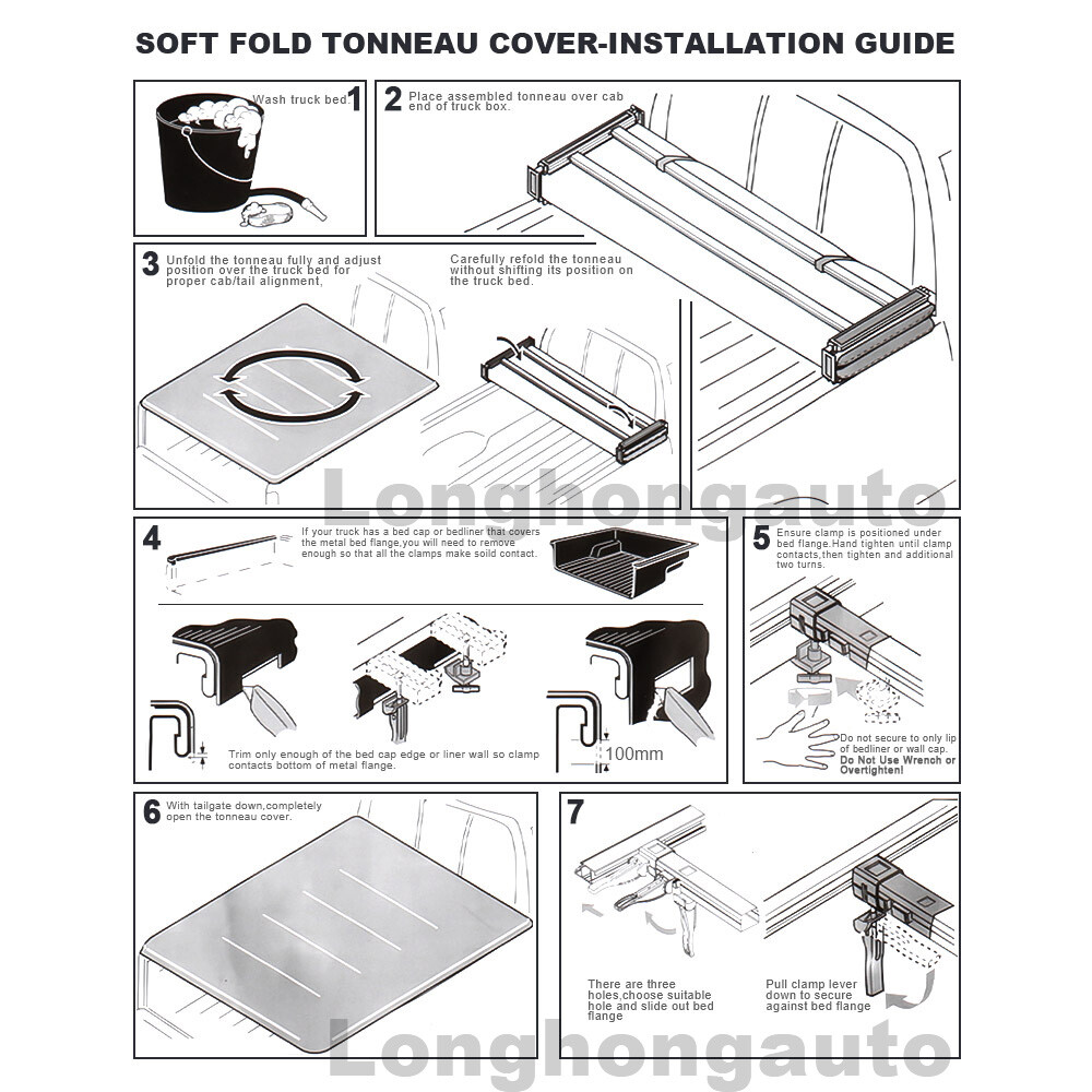 5.8Ft Tonneau Cover Truck Bed For 2014-19 Chevy Silverado GMC Sierra 1500 4-Fold