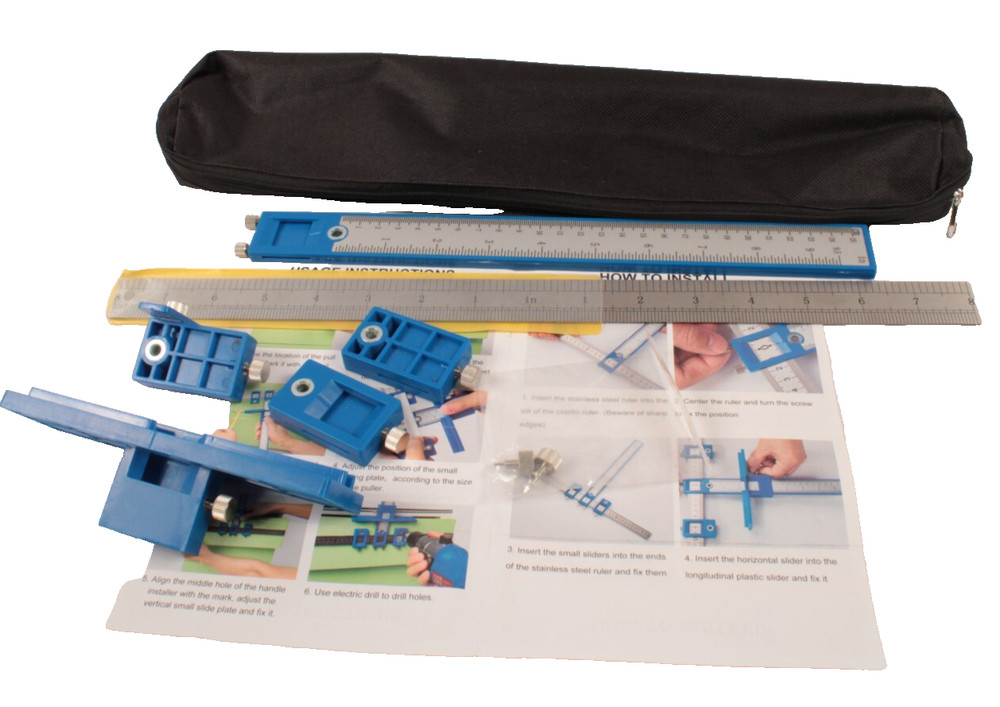 Adjustable Template Tools Punch Locator Handle Drill Guide Cabinet Hardware Jig