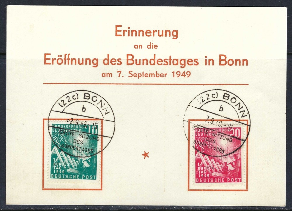 B&D: 1949 Germany Scott 665-666 on FDC commemorative postcard