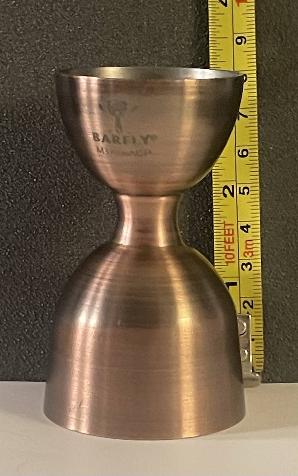 BARFLY Straight Rim Bell Jigger 1oz/2oz M37006ACP Stainless Steel Copper Plating