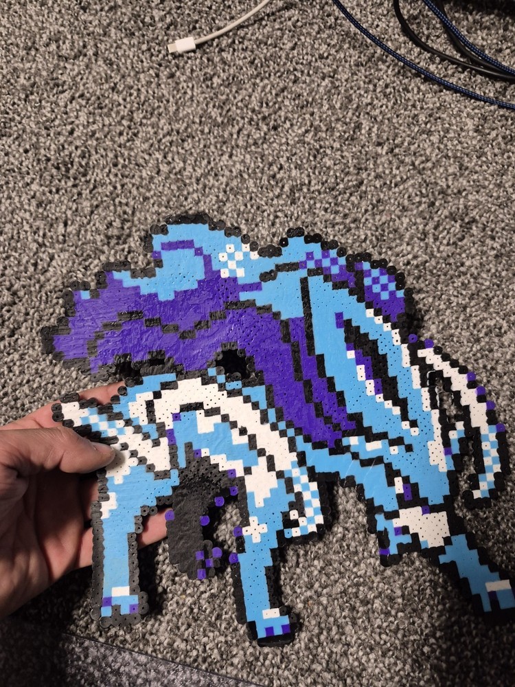 Pokemon Suicune Generation 2 Perler Bead Art UV Reactive