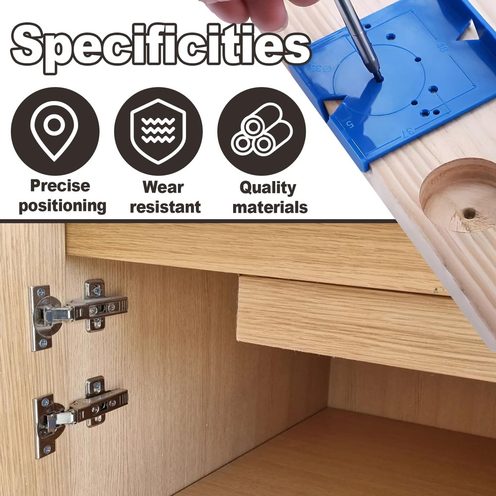 Cabinet Hinge Jig Set 35mm & 40mm Hidden Hinge Installation Tools