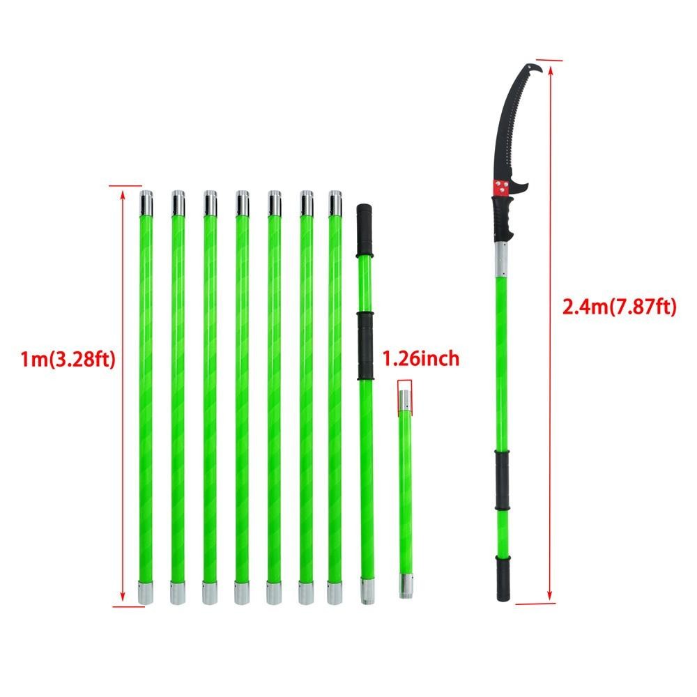 30 Feet Tree Pole Pruner Durable Tree Trimmers Handle Manual Branches Green