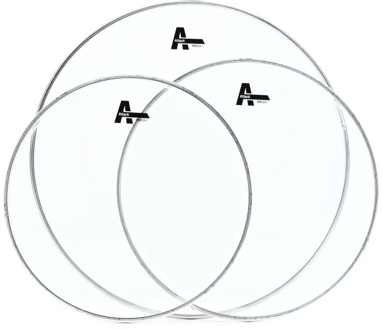 Attack Proflex 1 Clear 3-piece Drumhead Pack