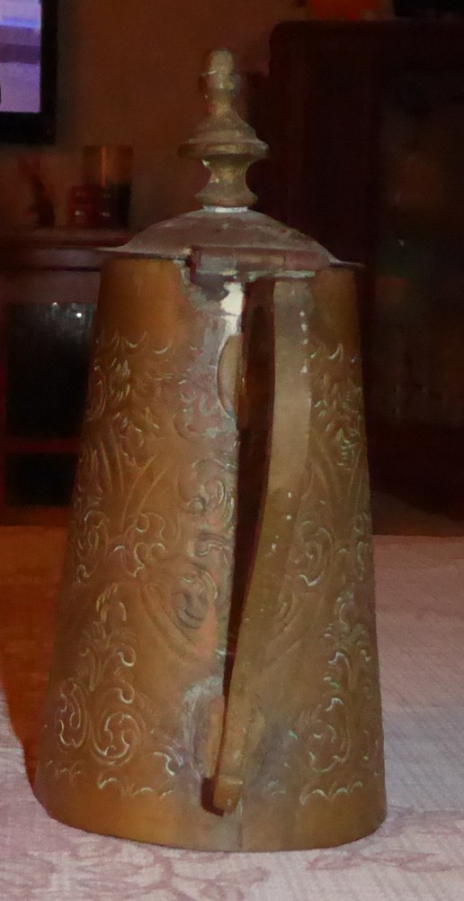 Vintage Small Handmade Brass Coffee Pot