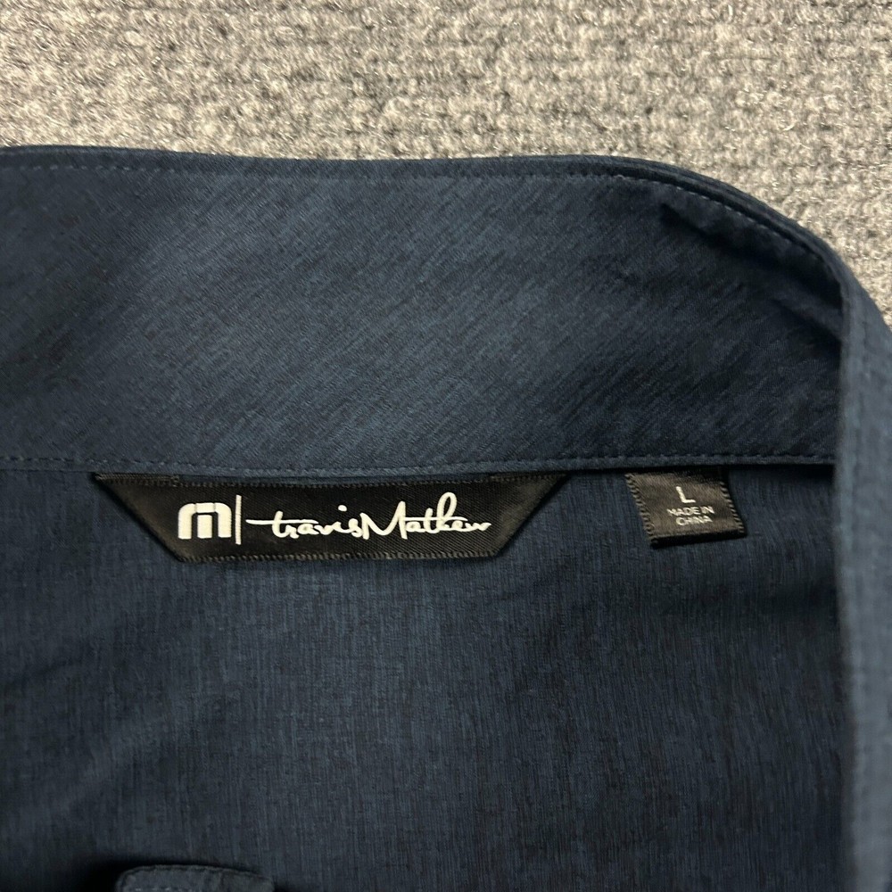 Travis Mathew Jacket Mens Large Blue Full Zip Lightweight Polyester Blend