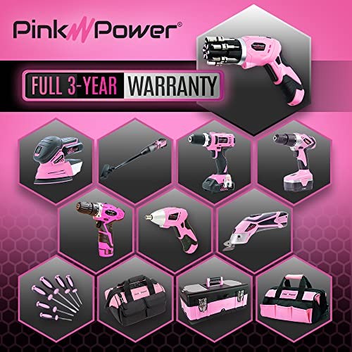 Electric Screwdriver Cordless Mini Drill Set - 4V Rechargeable Pink Cordless