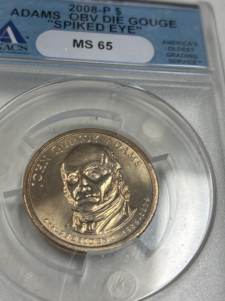 John Quincy Adams $1 Error “Spiked Eye” + Complete 2008 Mint Study ANACS