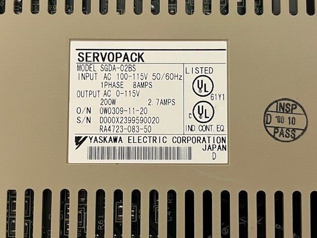 Yaskawa (SERVOPACK) Servo Drive MODEL SGDA-02BS