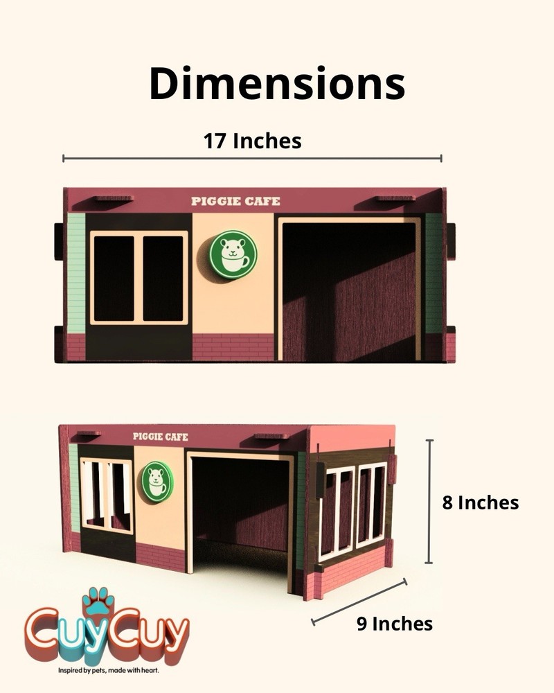 Wooden Hideout for Small Pets Tool-Free Assembly