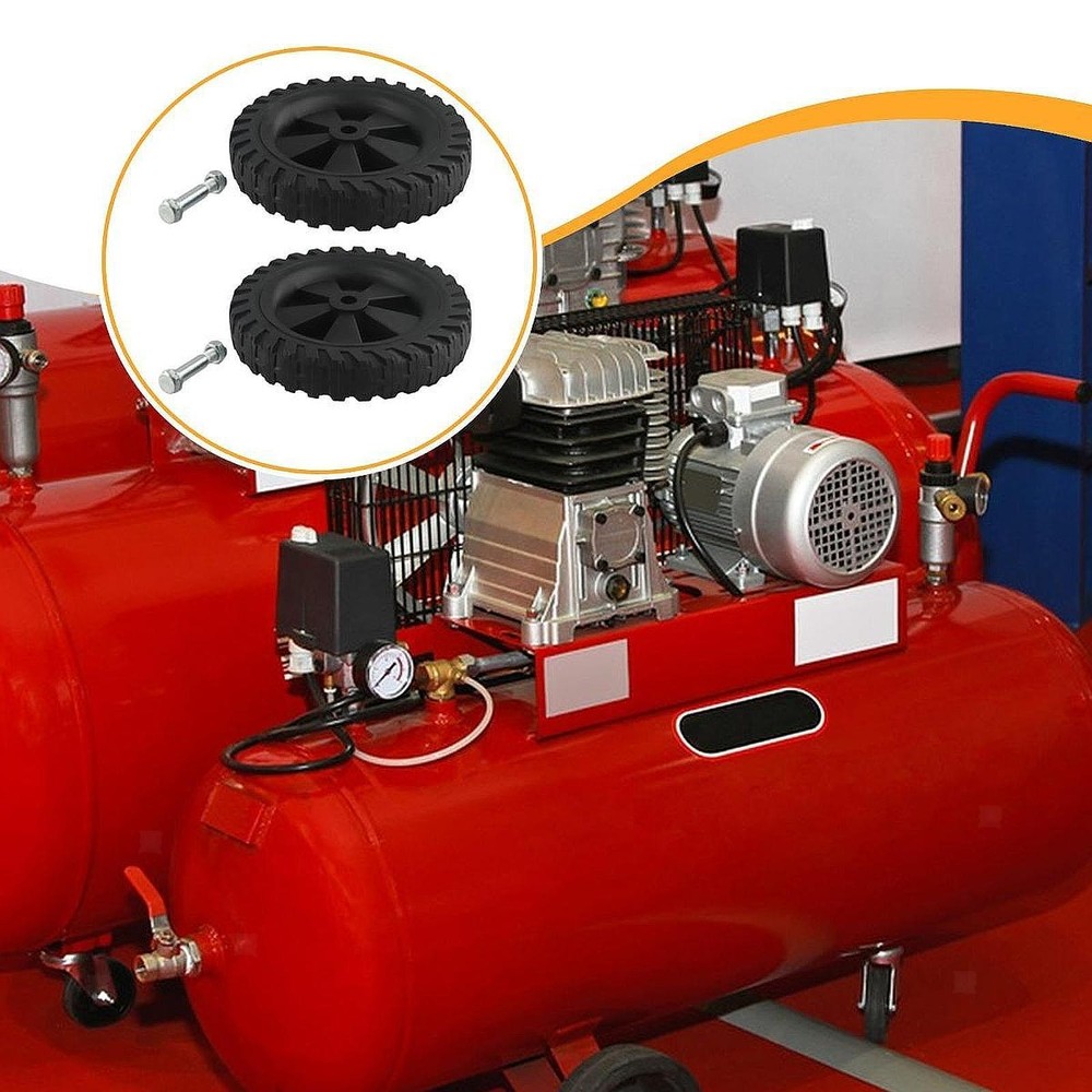2 Pieces Air Compressor Casters Air Compressor Wheels Easy to Install Smooth