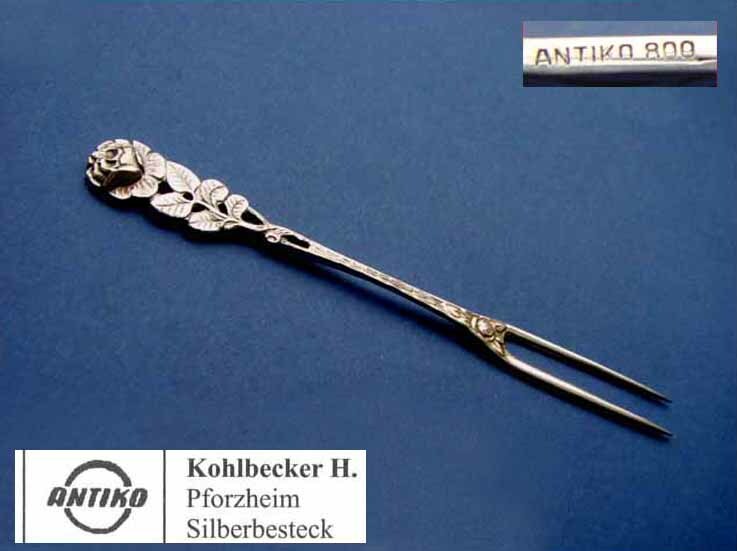 Serving Fork, Rose, ANTIQUE, 800 Silver C53