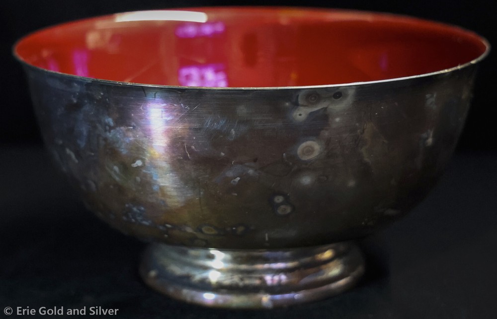 Reed & Barton Red Enamel Silver Plate Bowl #105