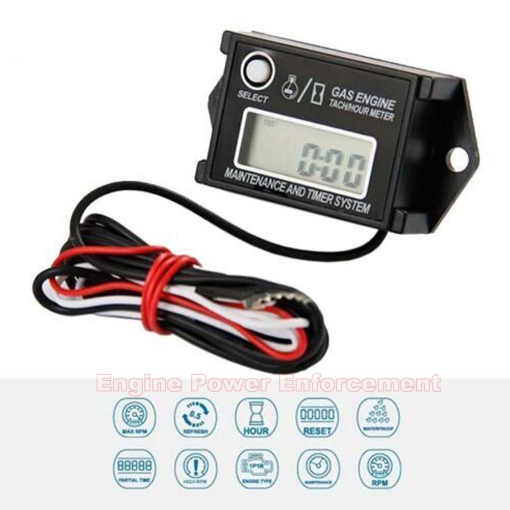 New Tiny Tach Digital Mini Hour Meter Tachometer Job Timer Adjustable Resettable