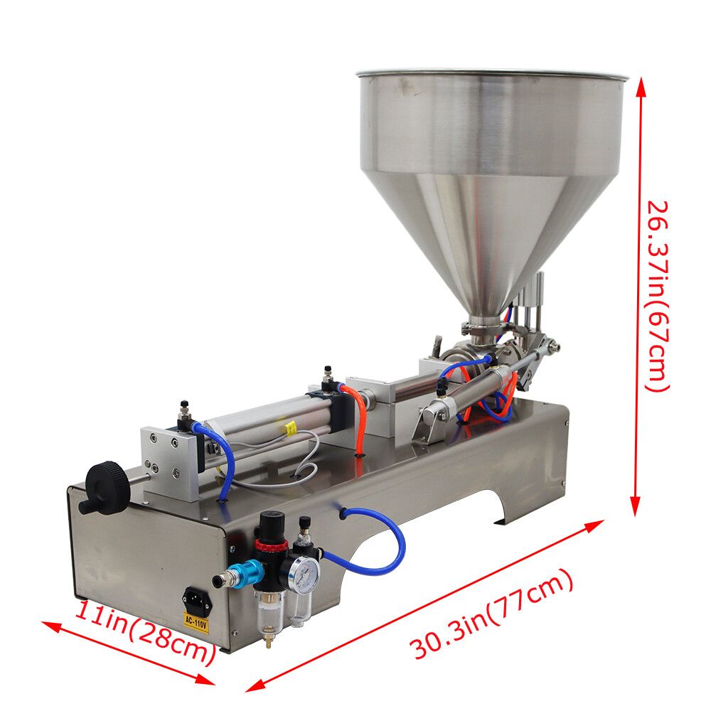 10-100ml Pneumatic Paste Liquid Filling Machine Single Nozzle with Hopper 110V