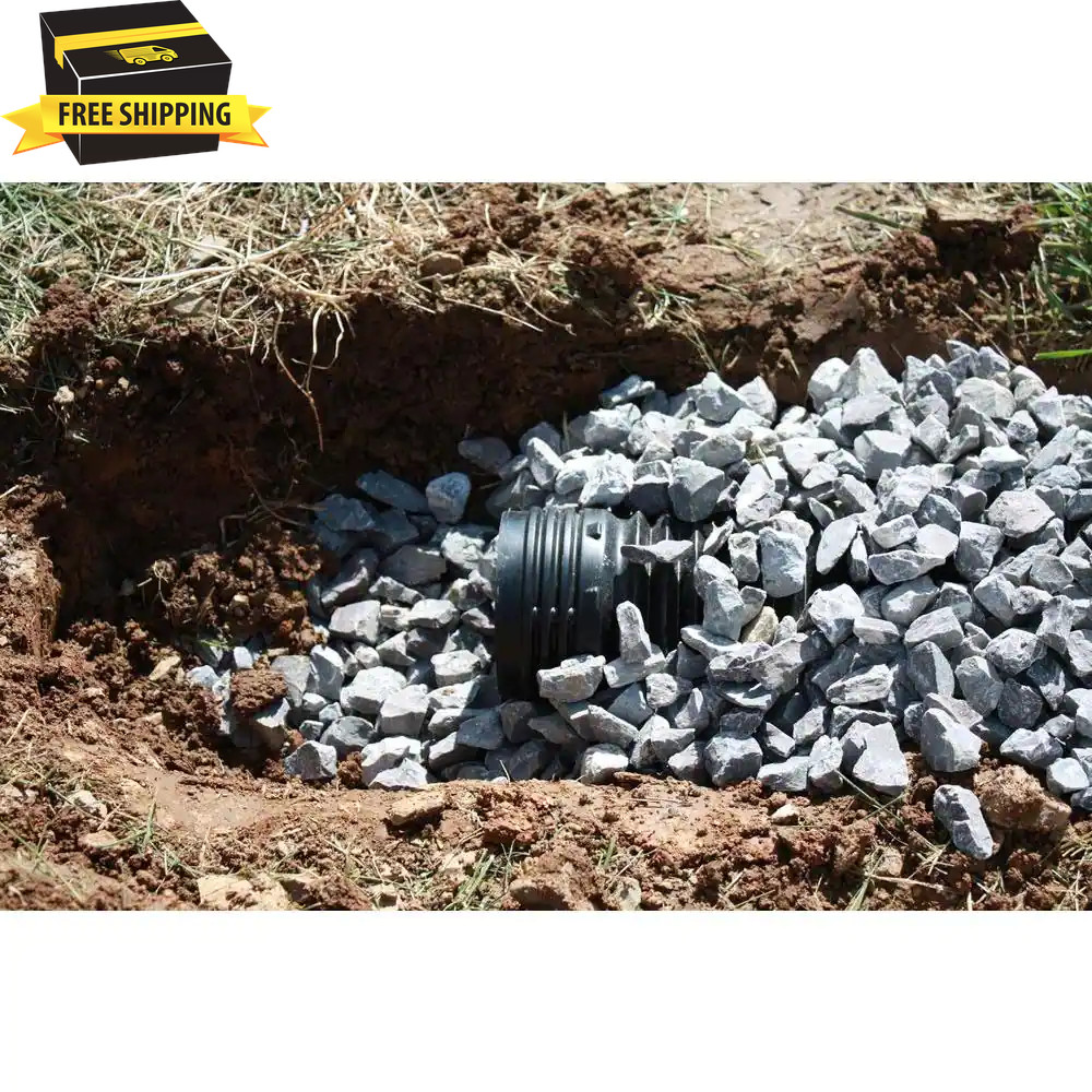 Black Copolymer Solid Drain Pipe 4 in. x 50 ft. Corrugated Flexible Expandable