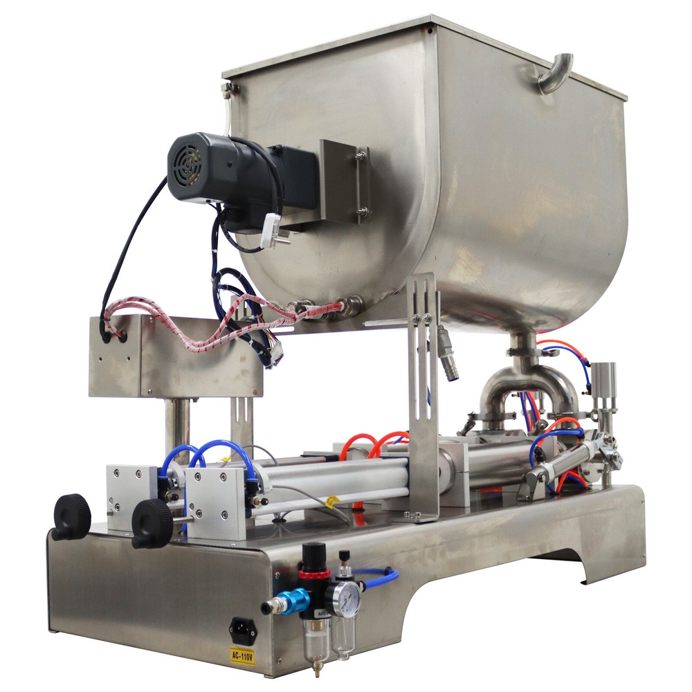 110V Paste Liquid Filling Machine 100-1000ml Heating & Stirring Hopper 80L