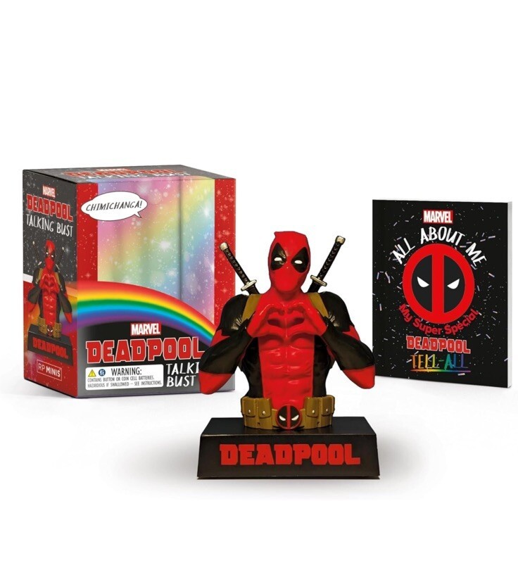 DEADPOOL New 2024 TALKING BUST & MINI COMIC BOOK SET Running Press RP