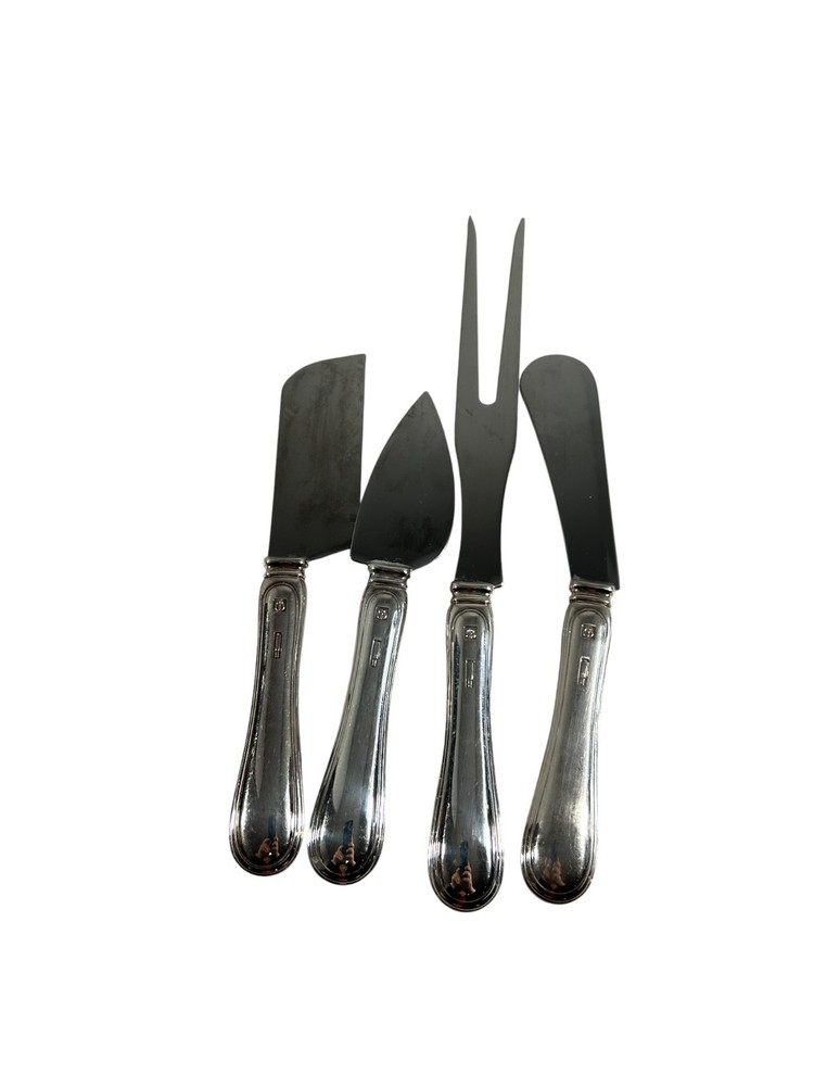 Sheratonn Silver Plate Handle Serving Flatware Set 4 Pieces Cheese Knife Fork