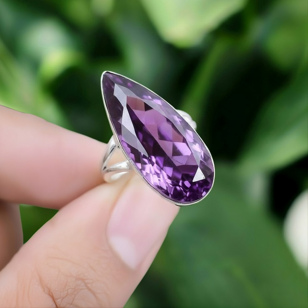 Amethyst Ring 925 Sterling Silver Ring Handmade Gemstone Ring Women's Ring
