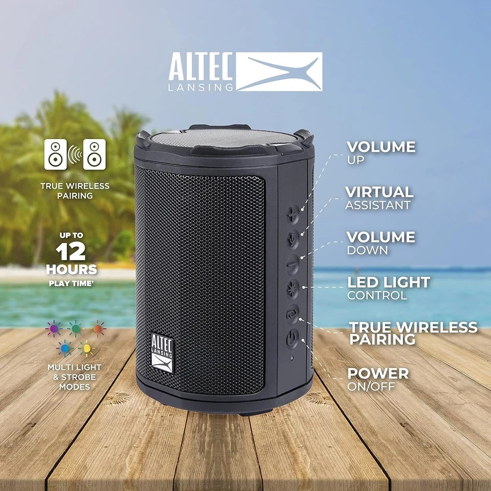 Altec Lansing HydraMotion EverythingProof Wireless Bluetooth Waterproof Speaker